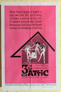 d053 3 IN THE ATTIC one-sheet movie poster '68 Yvette Mimieux, AIP sex!