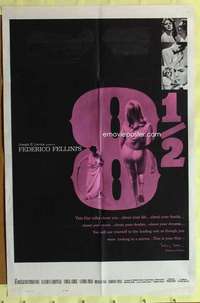d062 8 1/2 one-sheet movie poster '63 Federico Fellini, Mastroianni