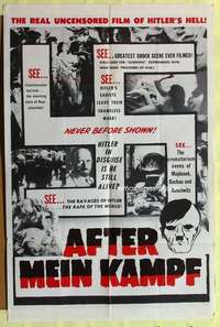 d067 AFTER MEIN KAMPF one-sheet movie poster '61 the real uncensored Hell!