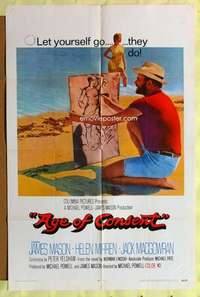 d069 AGE OF CONSENT int'l one-sheet movie poster '69 Michael Powell, Mason