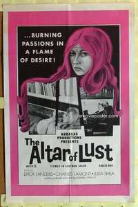 d074 ALTAR OF LUST one-sheet movie poster '71 Roberta Findlay, Harry Reems