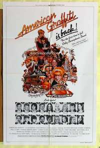 d075 AMERICAN GRAFFITI one-sheet movie poster R78 George Lucas classic!