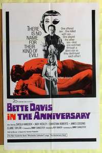 d079 ANNIVERSARY one-sheet movie poster '67 Bette Davis, horror comedy!
