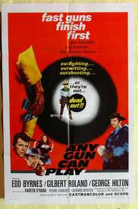 d080 ANY GUN CAN PLAY one-sheet movie poster '67 Edd Byrnes, western!