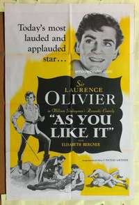 d085 AS YOU LIKE IT one-sheet movie poster R49 Sir Laurence Olivier!