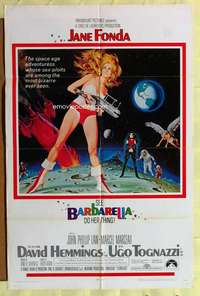 d096 BARBARELLA one-sheet movie poster '68 sexy Jane Fonda, Roger Vadim