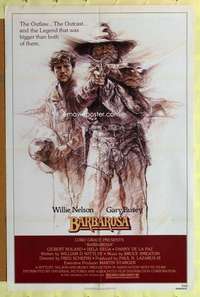 d097 BARBAROSA one-sheet movie poster '82 Willie Nelson, Gary Busey