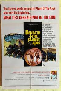 d102 BENEATH THE PLANET OF THE APES one-sheet movie poster '70 sci-fi!