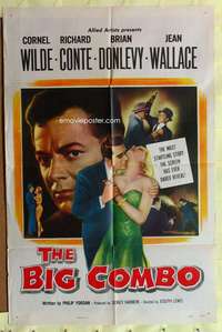 d105 BIG COMBO one-sheet movie poster '55 Cornel Wilde, classic film noir!
