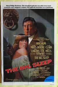 d108 BIG SLEEP one-sheet movie poster '78 Robert Mitchum, Amsel artwork!