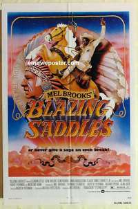 d120 BLAZING SADDLES one-sheet movie poster '74 classic Mel Brooks!