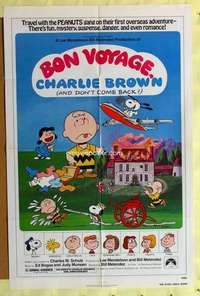d135 BON VOYAGE CHARLIE BROWN one-sheet movie poster '80 Peanuts, Schulz