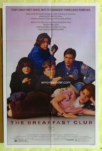 d142 BREAKFAST CLUB one-sheet movie poster '85 John Hughes, cult classic!
