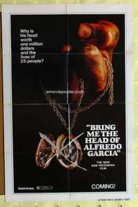 d146 BRING ME THE HEAD OF ALFREDO GARCIA advance one-sheet movie poster '74
