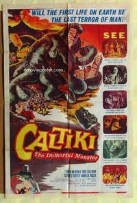 d155 CALTIKI THE IMMORTAL MONSTER one-sheet movie poster '60 Italian horror!