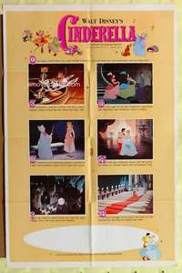 d168 CINDERELLA style B one-sheet movie poster R65 Walt Disney classic!