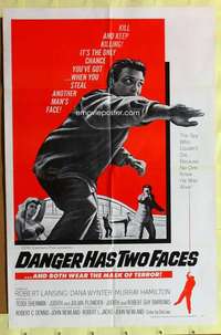 d196 DANGER HAS TWO FACES one-sheet movie poster '67 Lansing, Wynter