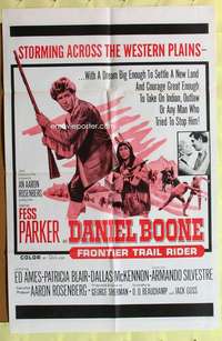 d198 DANIEL BOONE FRONTIER TRAIL RIDER one-sheet movie poster '66 Parker
