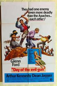 d203 DAY OF THE EVIL GUN one-sheet movie poster '68 Glenn Ford, Kennedy