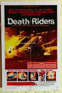 d007 DEATH RIDERS one-sheet movie poster '76 wild stunt car racing!