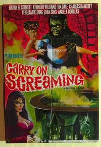 d160 CARRY ON SCREAMING English one-sheet movie poster '66 sexy horror!
