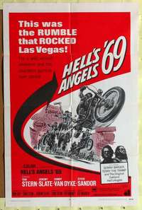 d017 HELL'S ANGELS '69 one-sheet movie poster '69 Las Vegas bikers!