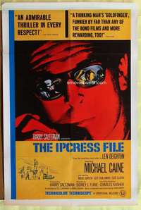 d353 IPCRESS FILE one-sheet movie poster '65 Michael Caine, best style!