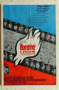 d355 IS PARIS BURNING style A one-sheet movie poster '66 WWII all-star cast!