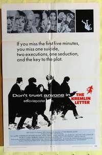 d380 KREMLIN LETTER int'l one-sheet movie poster '70 John Huston, Andersson