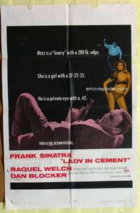 d384 LADY IN CEMENT one-sheet movie poster '68 Frank Sinatra, sexy Raquel!