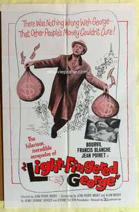 d401 LIGHT-FINGERED GEORGE one-sheet movie poster '63 Bourvil, Blanche