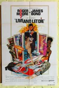 d402 LIVE & LET DIE west hemi one-sheet movie poster '73 Roger Moore as James Bond!