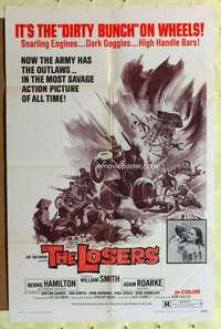 d025 LOSERS one-sheet movie poster '70 it's The Dirty Bunch on wheels!