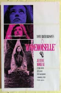 d421 MADEMOISELLE int'l one-sheet movie poster '66 Jeanne Moreau, Richardson