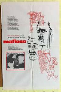d424 MAFIOSO one-sheet movie poster '62 Alberto Sordi gets death kiss!