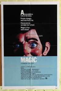 d425 MAGIC one-sheet movie poster '78 spooky ventriloquist dummy, Hopkins