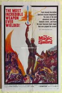 d429 MAGIC SWORD one-sheet movie poster '61 Basil Rathbone, fantasy!