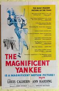 d433 MAGNIFICENT YANKEE one-sheet movie poster '51 Louis Calhern, Sturges