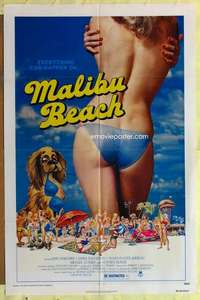 d441 MALIBU BEACH one-sheet movie poster '78 sexy girl in bikini image!