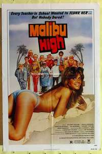 d442 MALIBU HIGH one-sheet movie poster '79 sexy half-clad beach girl!
