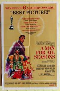 d448 MAN FOR ALL SEASONS style C one-sheet movie poster '67 Paul Scofield