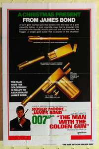 d460 MAN WITH THE GOLDEN GUN teaser one-sheet movie poster '74 gun image!