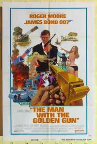 d462 MAN WITH THE GOLDEN GUN west hemi one-sheet movie poster '74 Bond!