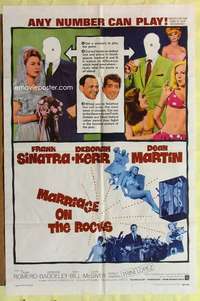 d475 MARRIAGE ON THE ROCKS one-sheet movie poster '65 Frank Sinatra, Kerr