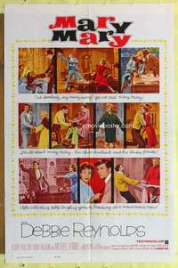 d478 MARY MARY int'l one-sheet movie poster '63 Debbie Reynolds, Rennie