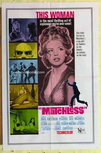 d482 MATCHLESS one-sheet movie poster '66 Pat O'Neal, sexy Ira Furstenberg!
