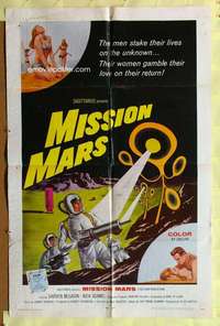 d497 MISSION MARS one-sheet movie poster '68 Darren McGavin, sci-fi!