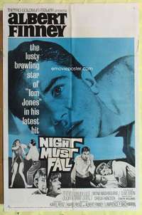 d529 NIGHT MUST FALL one-sheet movie poster '64 psycho Albert Finney!