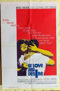 d534 OF LOVE & DESIRE one-sheet movie poster '63 Merle Oberon, Cochran