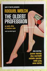 d537 OLDEST PROFESSION one-sheet movie poster '68 Raquel Welch, sexy legs!